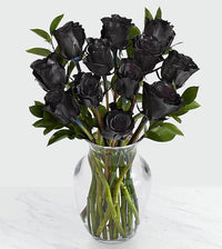 Thumbnail for 12 Black Long Stem Roses Arrangement™